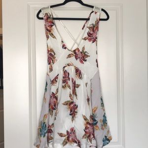 Free People Ivory combo OB602380 floral mini dress